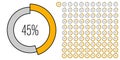 Set of circle percentage progress bar diagrams