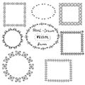 Set of circle polynesian tattoo styled frames Royalty Free Stock Photo
