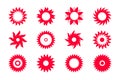 Set of Circle Rotation Elements for Logo Design. Abstract Red Icons