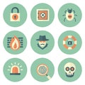 Set of Circle Security Icons