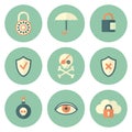 Set of Circle Security Icons