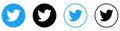 Set of Circle Twitter Bird Logos