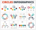 Set of a circle vector infographics. Template for business presentations with 3, 4, 5, 6, 7 and 8 options, steps or