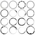 Set of circular design elements. Decorative round borders and frames Vector collection. Royalty Free Stock Photo