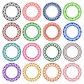 Set of circular patterns in celtic knotting style. Royalty Free Stock Photo
