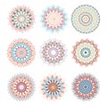 A set of circular patterns. Royalty Free Stock Photo