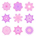 A set of circular patterns. Royalty Free Stock Photo