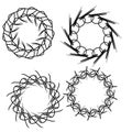 Set of circular and radial abstract design elements. Circular pattern Royalty Free Stock Photo