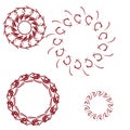 Set of circular and radial abstract design elements. Circular pattern Royalty Free Stock Photo