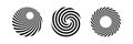 Set of Circular Rotaiing Design Elements. Abstract Circle Whirl Icons Royalty Free Stock Photo