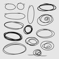 Set of circular scribbles, vector illustration