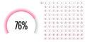 Set of circular sector percentage diagrams from 0 to 100