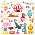 Set circus animal Royalty Free Stock Photo