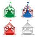 Set of circus carnival tent. Multicolored carnival holidays concept. Royalty Free Stock Photo