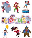 A set of circus characte