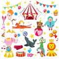 Set circus colorful picture Royalty Free Stock Photo