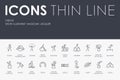 CIRCUS Thin Line Icons Royalty Free Stock Photo