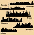 Set of 6 Cities of Canada (Ottawa, Montreal, Toronto, Calgary, Vancouver, Edmonton)