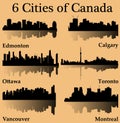 Set of 6 Cities of Canada (Ottawa, Montreal, Toronto, Calgary, Vancouver, Edmonton)