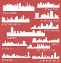 Set of Cities in State of New York (Albany, New York, Buffalo, Ithaca, Syracuse, Utica, Niagara Falls)