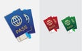Set of Citizenship or Foreign Passport ID in Vector Colorful Icon can use as Logo