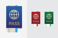 Set of Citizenship or Foreign Passport ID in Vector Colorful Icon can use as Logo