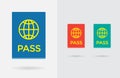 Set of Citizenship or Foreign Passport ID in Vector Colorful Icon can use as Logo