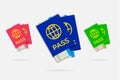 Set of Citizenship or Foreign Passport ID in Vector Colorful Icon can use as Logo