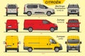Set of Citroen Vans and Minivans 2014-present Royalty Free Stock Photo