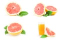 Set of citrus grandis close-up on white Royalty Free Stock Photo