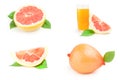 Set of citrus grandis over a white background Royalty Free Stock Photo