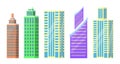 Set of City Buildings Icons Vector Illustration Royalty Free Stock Photo