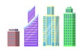 Set of City Buildings Icons Vector Illustration Royalty Free Stock Photo