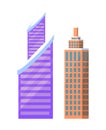 Set of City Buildings Icons Vector Illustration Royalty Free Stock Photo