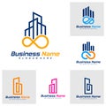 Set of City Infinity logo design vector. Nolimit City logo design template concept Royalty Free Stock Photo