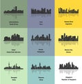 Set of 9 City (Johannesburg, Lima, Buenos Aires, Dubai, Manila, Mexico City, Shanghai, Shenzen, Singapore)v