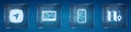 Set City map navigation, Gps device with, and Folded location marker. Square glass panels. Vector