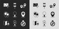 Set City map navigation, Push pin, Route location, Folded with marker, Road traffic sign, Compass, Location and icon