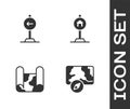 Set City map navigation, Traffic sign turn left, Folded and Hotel for traffic icon. Vector