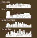 Set of 4 city in Minnesota ( Saint Paul, Minneapolis, Rochester, Duluth )