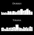 Set of 2 city silhouette in Albania ( Durres, Tirana )