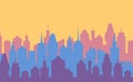 Set of cityscape background. Vector illustration Royalty Free Stock Photo