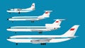 Set of civil planes series