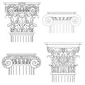Set of classic columns Royalty Free Stock Photo