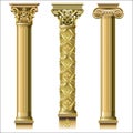 Set of classic gold columns Royalty Free Stock Photo