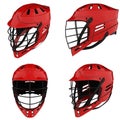 Set of Classic Lacrosse helmets.