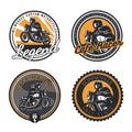 Set of classic motorcycle emblems.