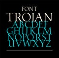 Set of classic roman font. Vector. Capital letters. Uneven ancient font. Letters symbols for the design of a poster, flyer or pres