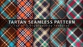 Set classic tartan seamless pattern