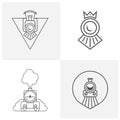 Set of Classic train logo concept, Locomotive logo design vector template, Creative design, icon symbol Royalty Free Stock Photo